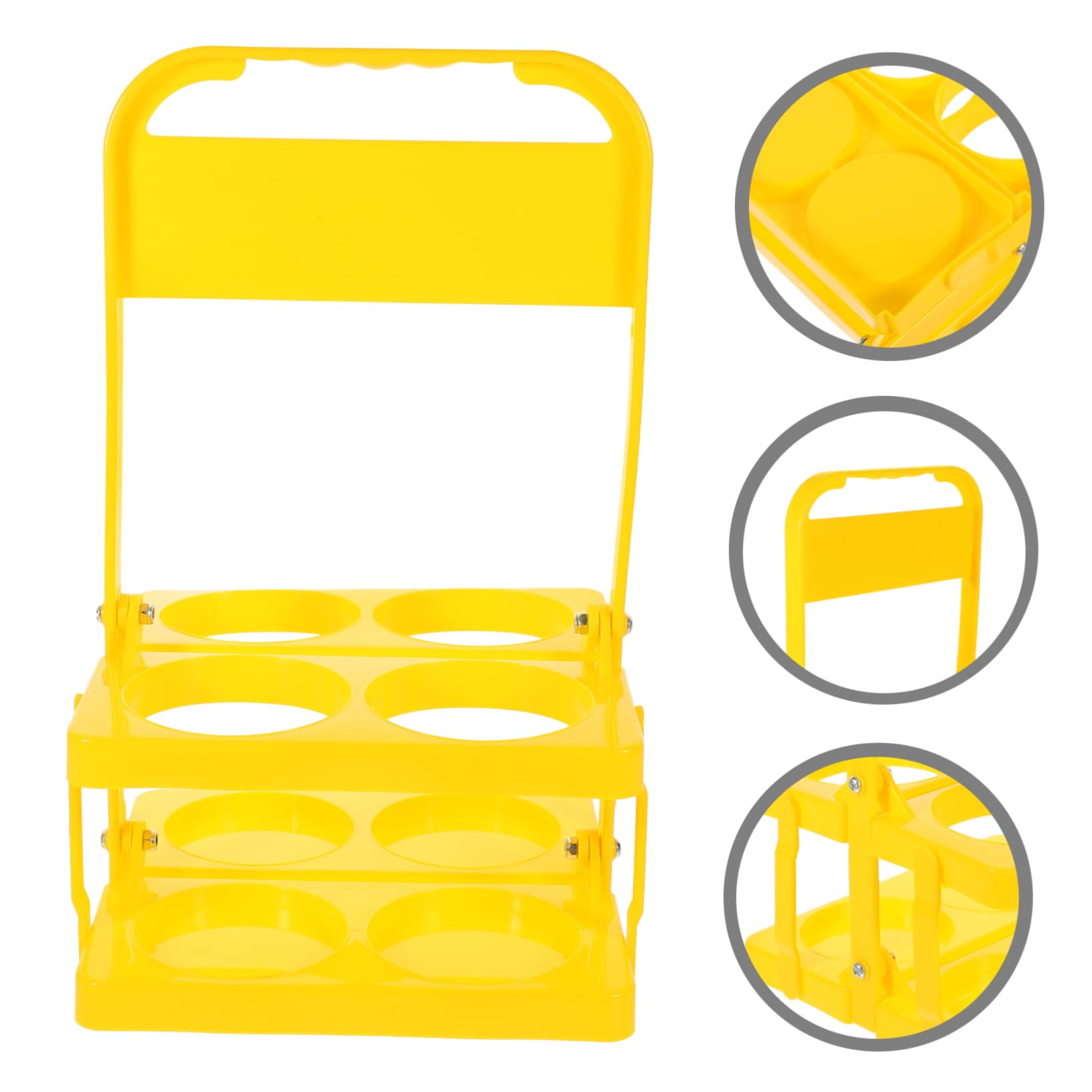 Zerodeko 4 Stück Bierregal Handkorb Weinständer Weinregal Weinflaschenhalter Flaschenorganisator Bierhalter Handheld Bierregal Bierkorb Für Zuhause Barbedarf Getränkehalter Gelber