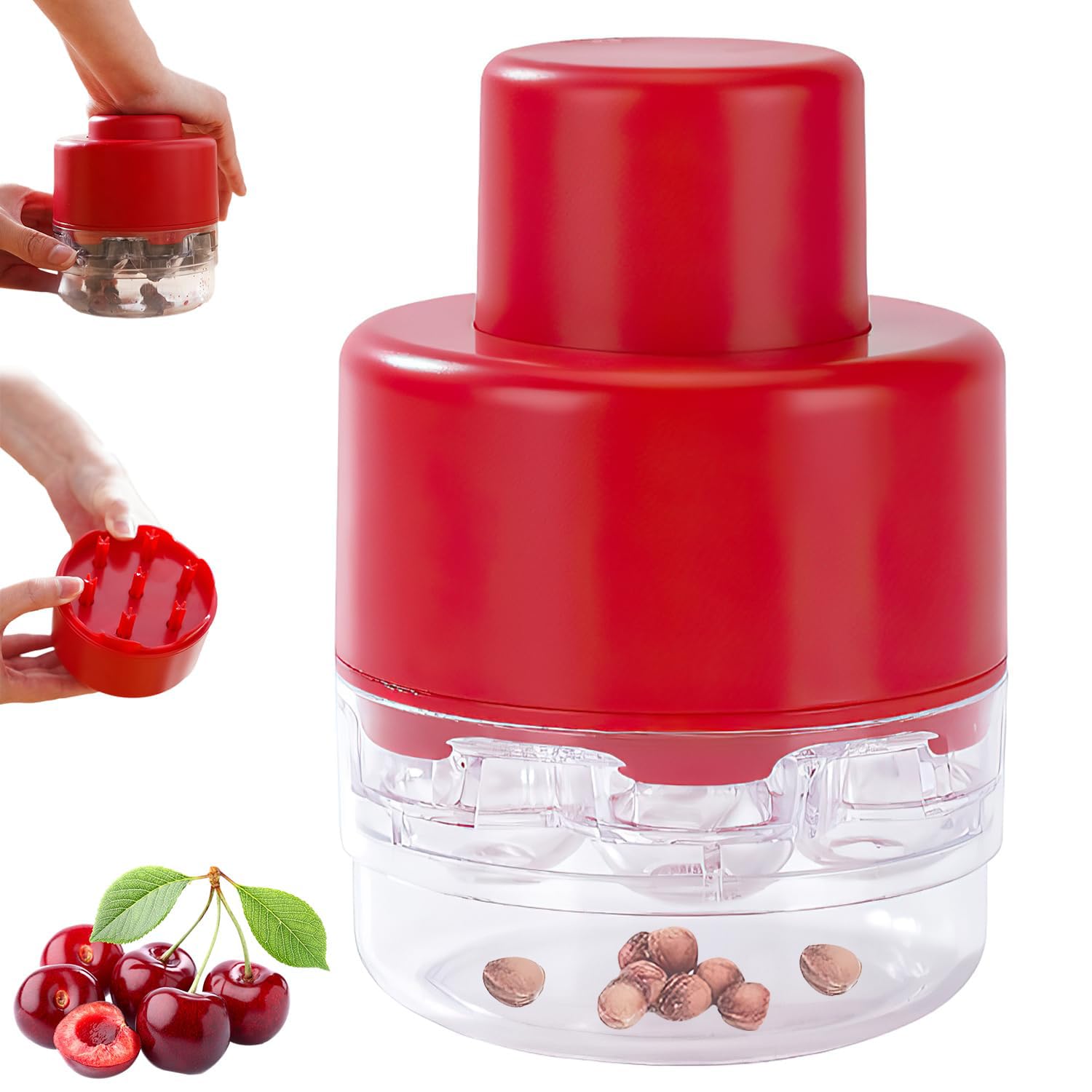 Azonee Portable Cherry Pitter Tool, 7 Holes Cherry Core Remover for Kitchen & Jam Making, Efficient Fruit Stoner