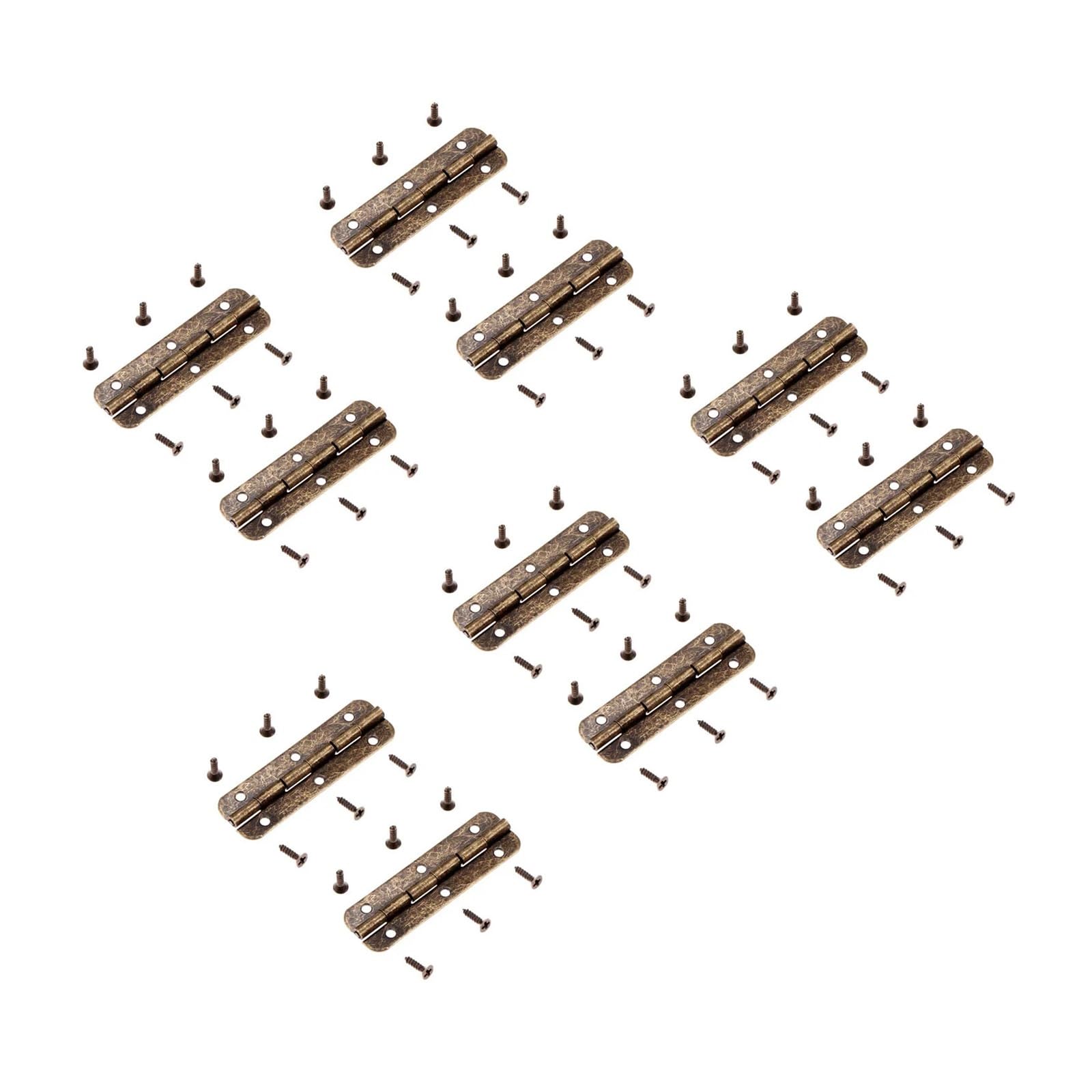 WKFBIFLY 2PCS Decorative Hinges Perfect for Jewelry Chest Wardrobe Cabinet Suitcase Wooden Music Box Wine Case Dollhouse with Screw