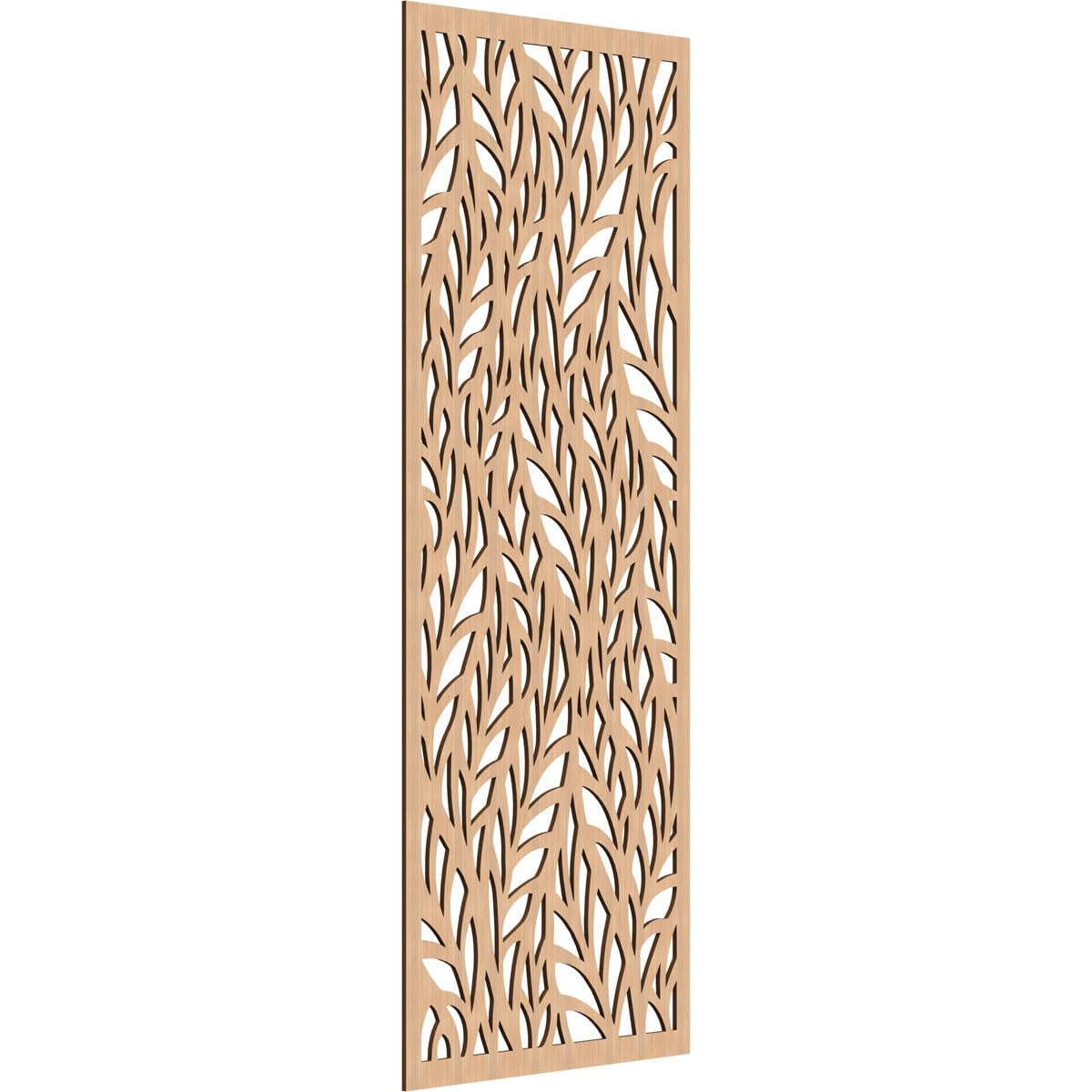 Ortonville Decorative Pierced Fretwork Wood Wall Panels, 27 3/8"W x 69 3/8"H x 1/4"T, Hickory