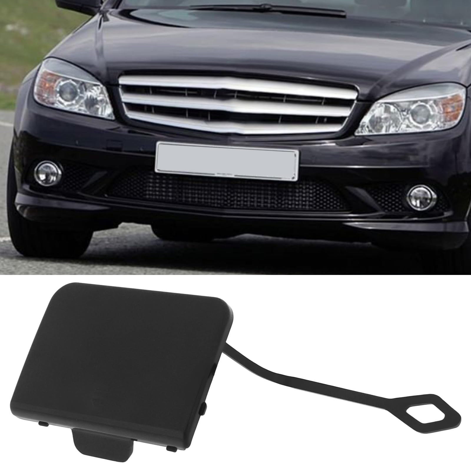 ECSiNG Tapa del Gancho de Remolque del Parachoques Delantero A2048850124 Compatible con Mercedes Clase C 2007-2011