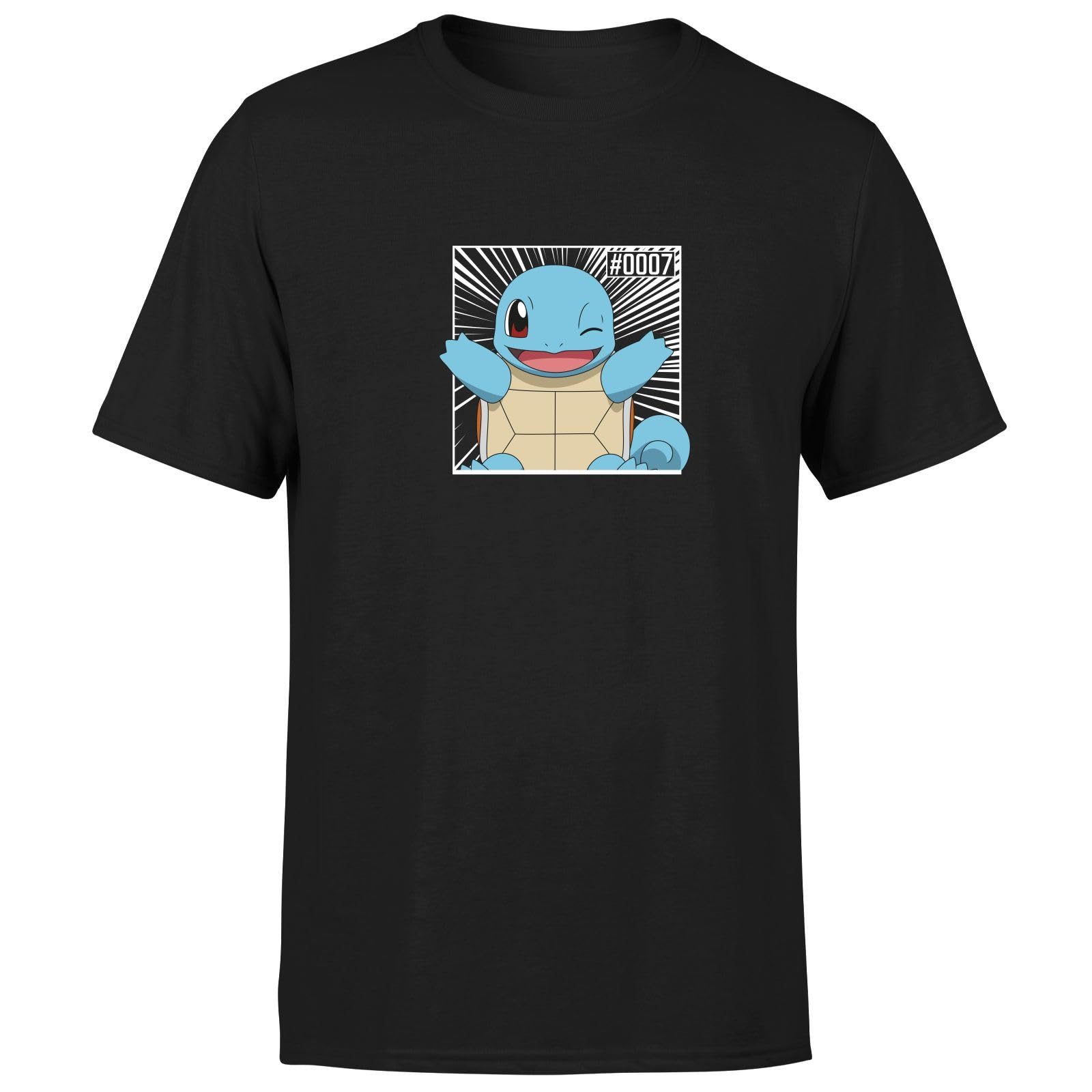 Zavvi Unisex Multi Official Pokémon Pokédex Squirtle #0007 T-Shirt Mens Black - M