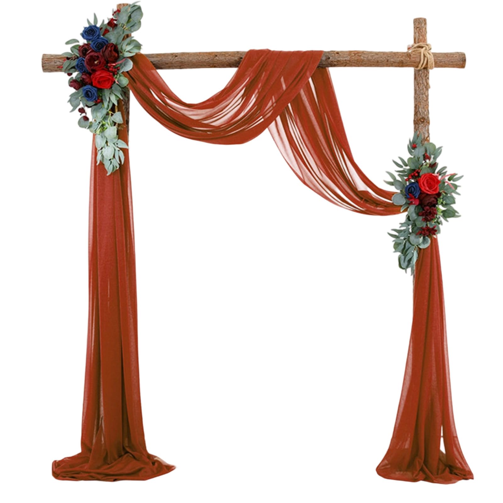 DIEKE Elegant Rusts Pearls Chiffons Arch Backdrop Reusable Reception Hall Curtain for Wedding Backdrops and Event Decorations