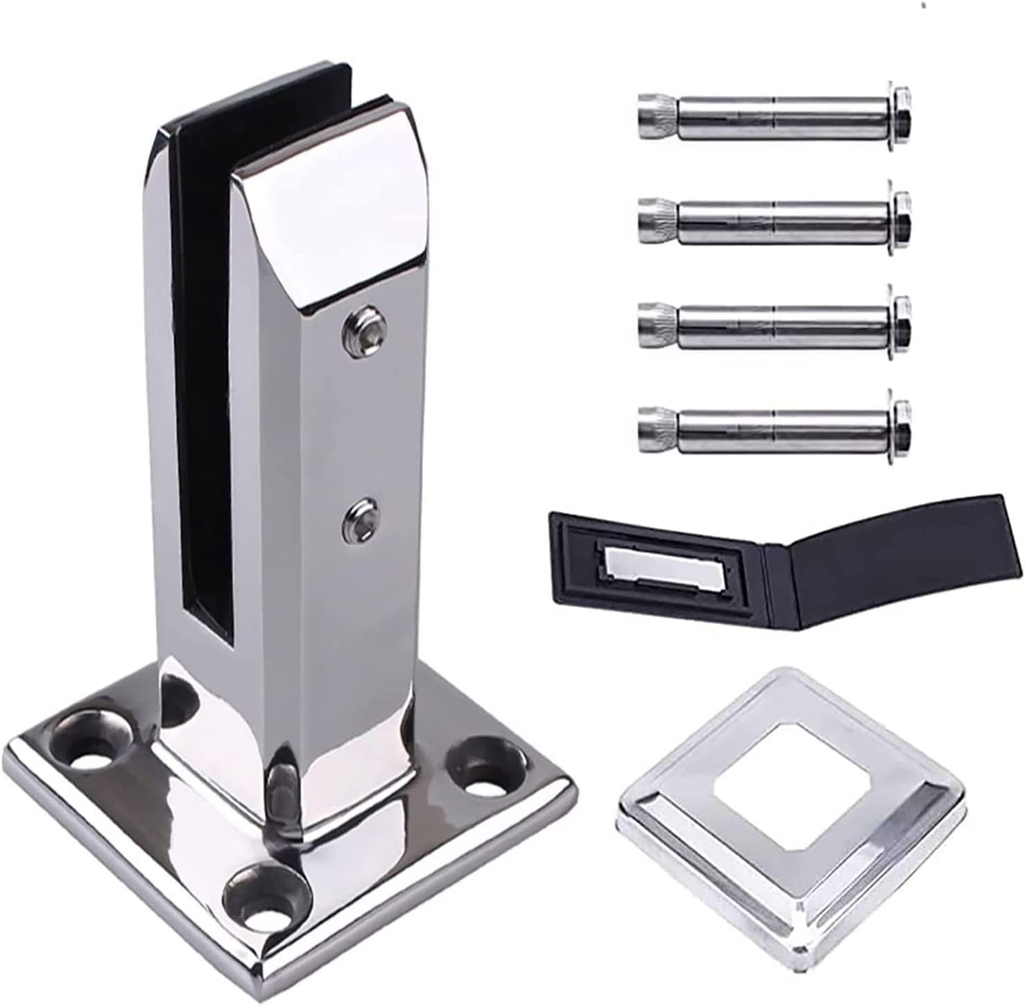 MUYRJLZX Glass Holder Stainless Steel Glass Clamps for Railing Stair Handrails Glass Brackets 8mm to 12mm Glass Floor Clamp Spigot Clamp Perfect Match
