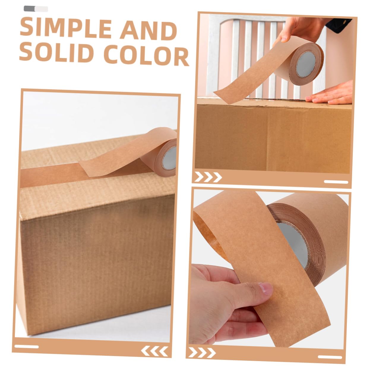 NUOBESTY 3 Set 3 Set Di Nastro Di Carta Kraft Nastro Da Imballaggio Kraft Resistente Di Marcatura Di Spedizione Di Tenuta Di Carta Marrone 3 * 3