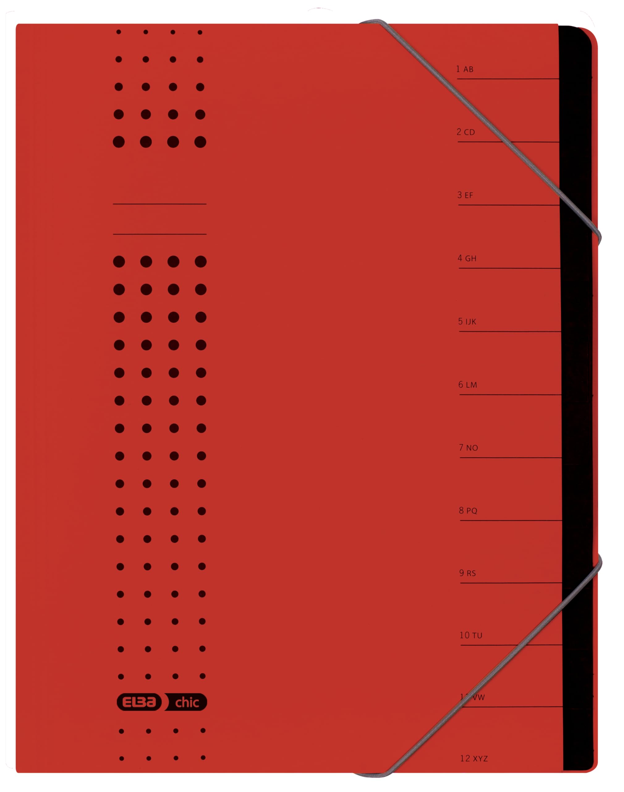 Elba Office Systems 42496RO Index Expander File Recycled Card 450 g/sqm A4 12 Compartments Red