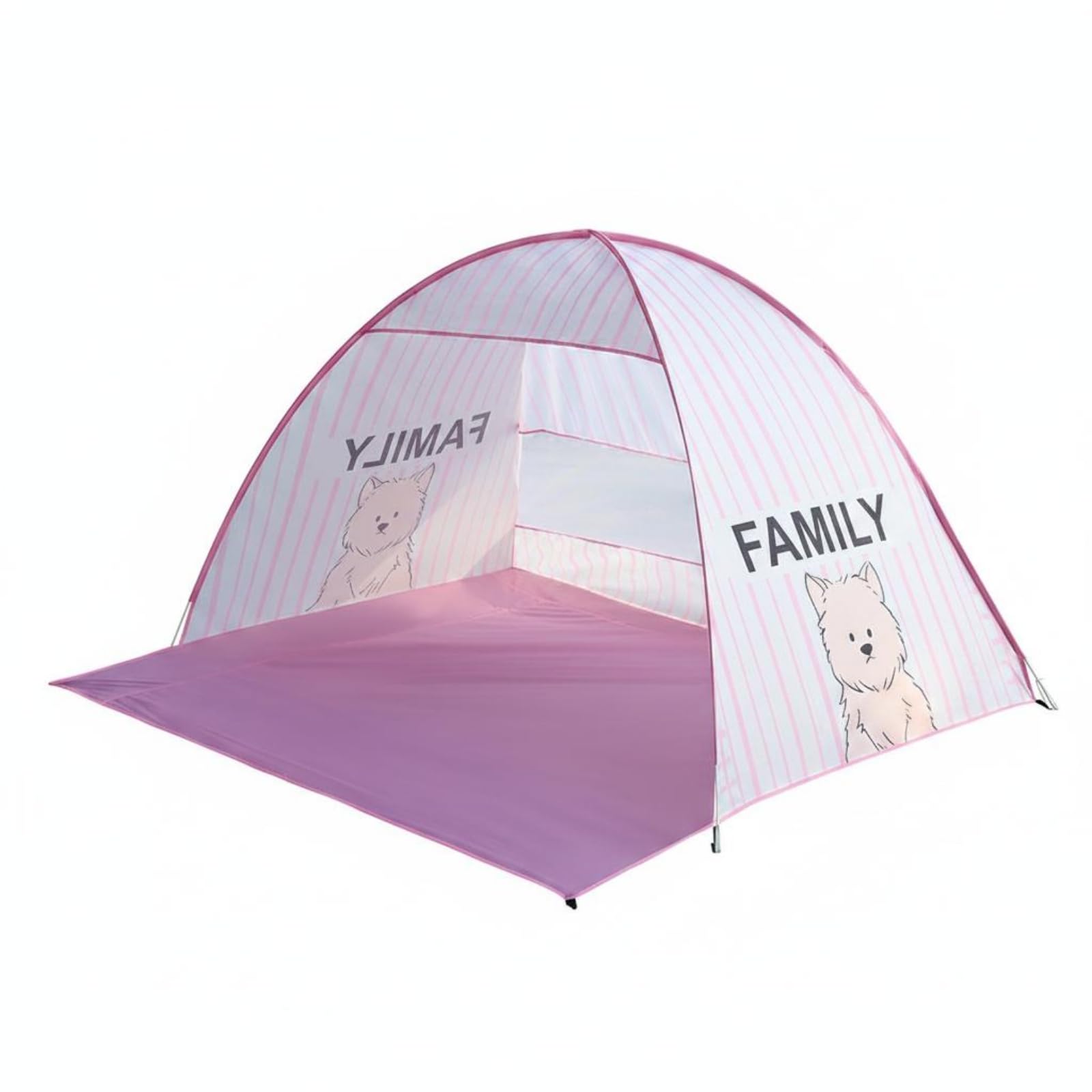 Front Opening Dome Tent Arched Shape Mesh Window Tent Foldable Mesh Openings Ventilation for, Picnic, Pink-image-28