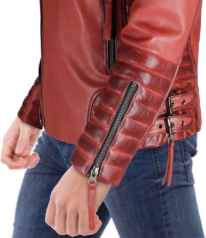 Image of Men Leather Jacket - Lambskin Winter Vintage Motorcycle Biker Jacket, Coat Soft & Stylish Moto Ride & Racing Jacket's