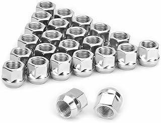 14mmx2 Chrome Aftermarket Wheel Lug Nuts, 24 PCS M14x2 Open End Cone Seat Bulge Acorn One-Piece Lug Nuts, for 2000-2014 F-ord F-150/Expedition/Lincoln Navigator, Sliver
