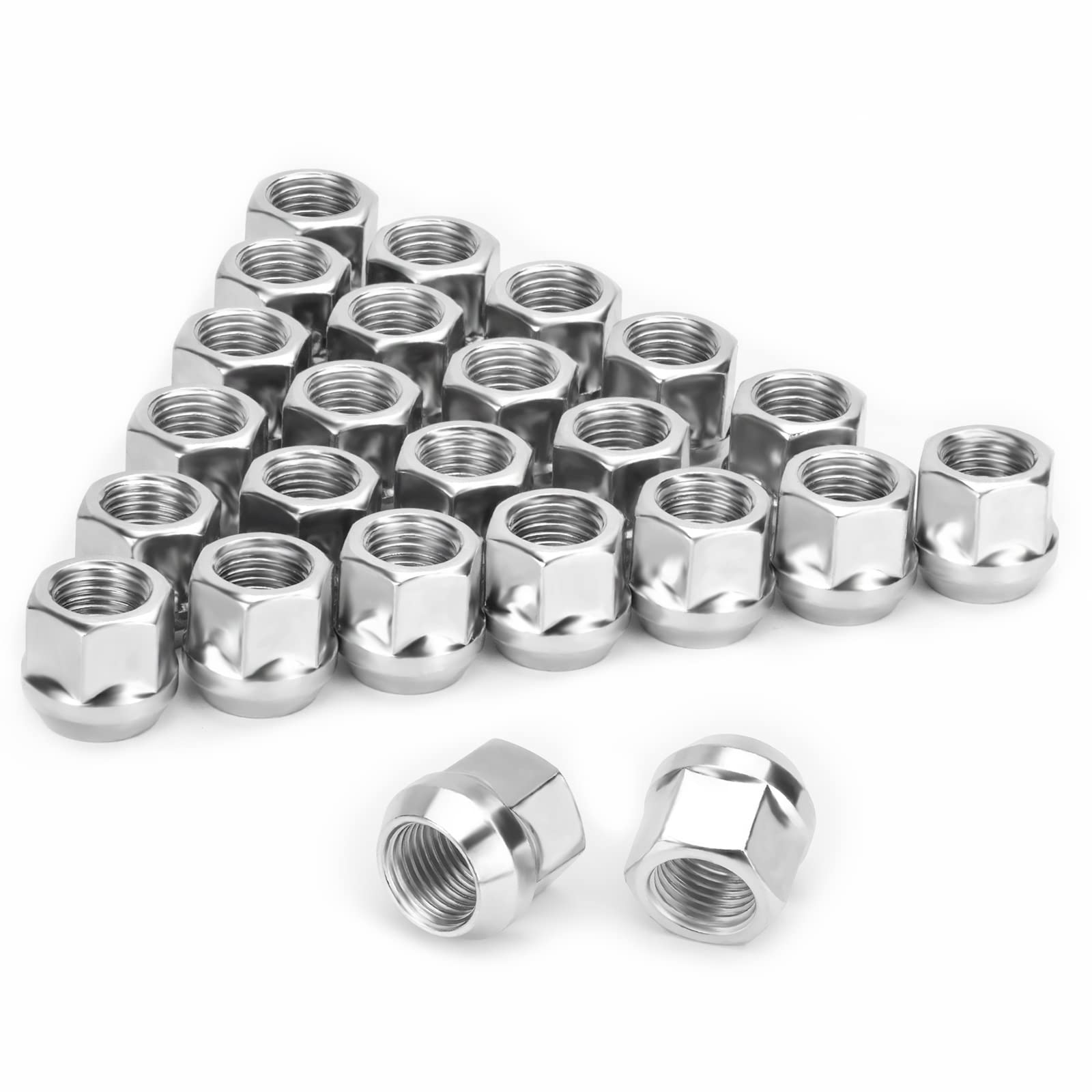 20-Piece 14x2.0 Open End Wheel Lug Nuts – Zinc Plated, Fits F150, Navigator, Expedition & More