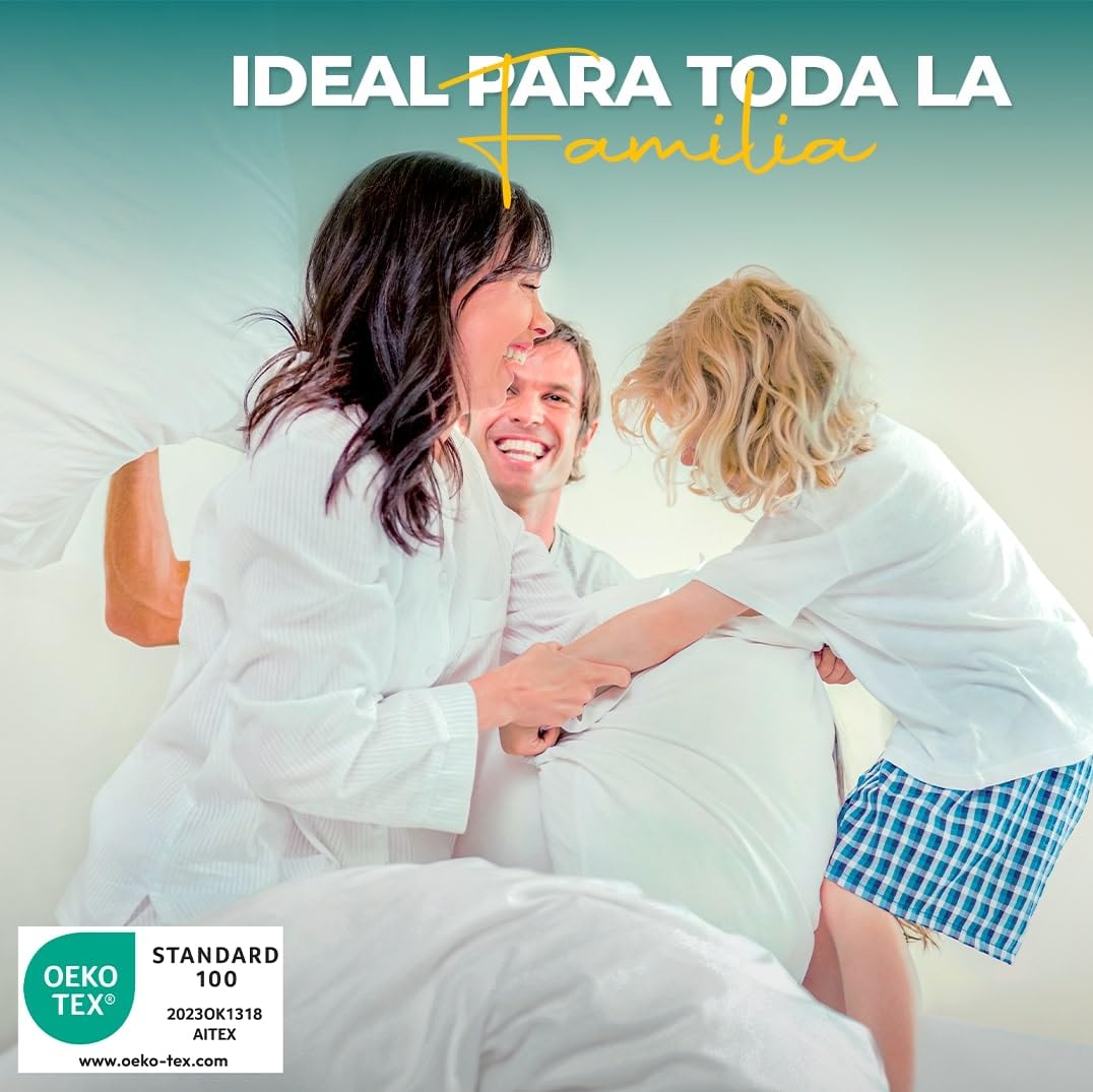 Utopia Bedding Protector de Colchón Impermeable 160 x 200 cm para Colchones de hasta 30 cm Blanco