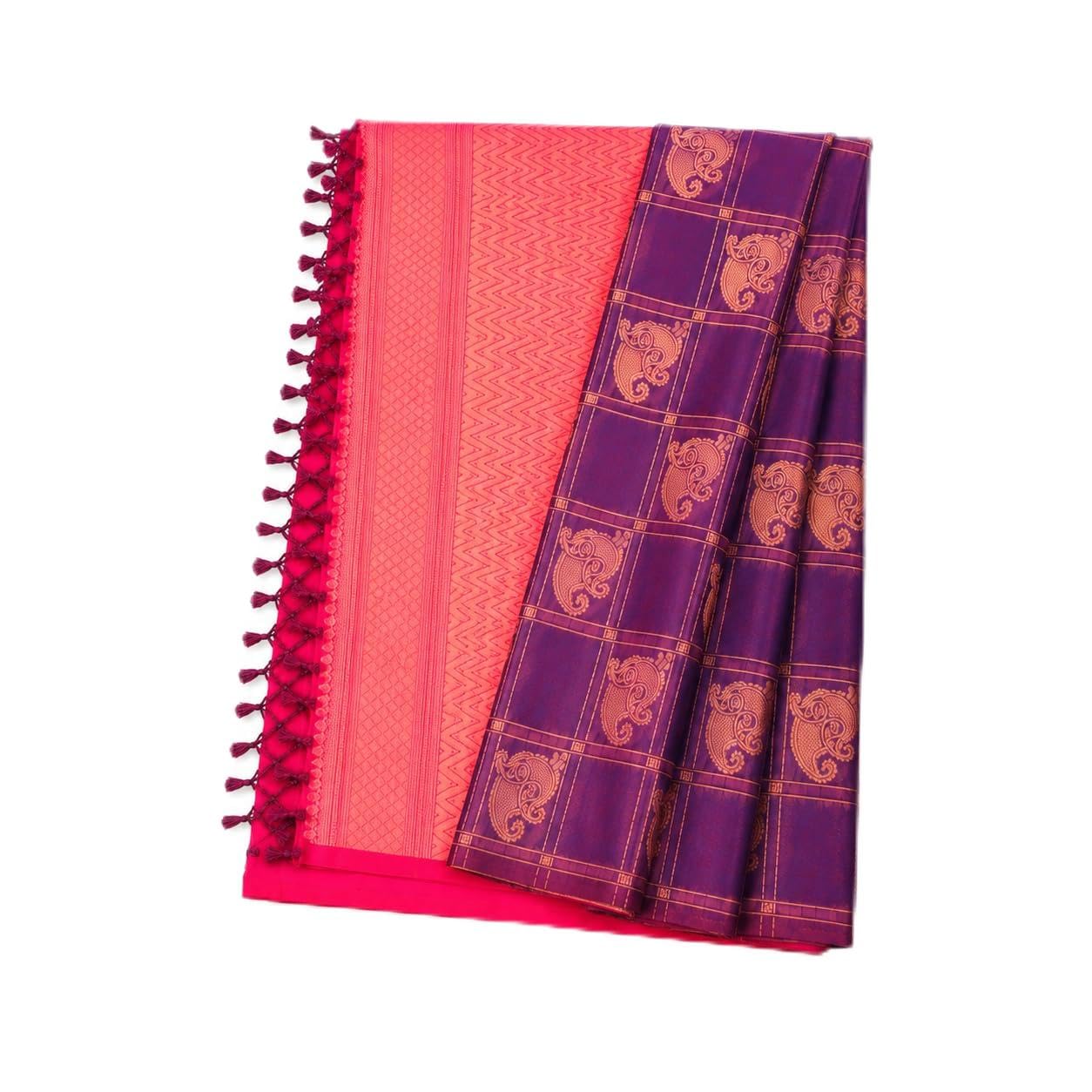 Kanchipuram Luxury Soft Silk Sarees Check Checks Checkered pattern-image-28