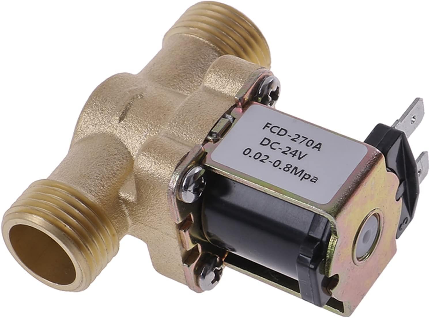 1PC DC 12V 24V AC 220V G1/2'' Brass Electric Solenoid Valve Magnetic Normally Closed Brass for Water Control Solar Water Heater(24V)