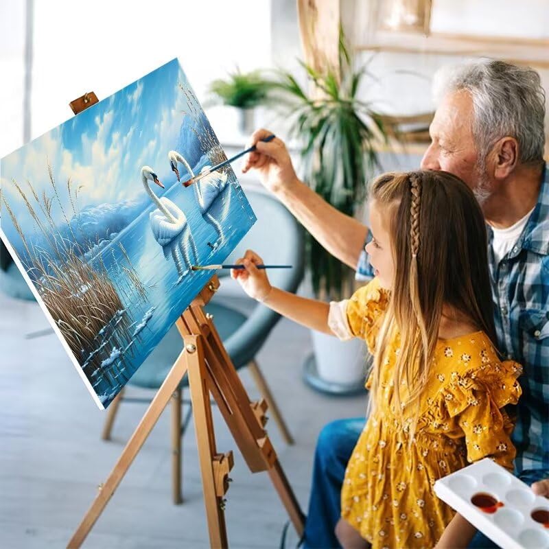 Amazon.co.jp: 白鳥 ペイントバイナンバー 大人子供用 DIY番号絵画