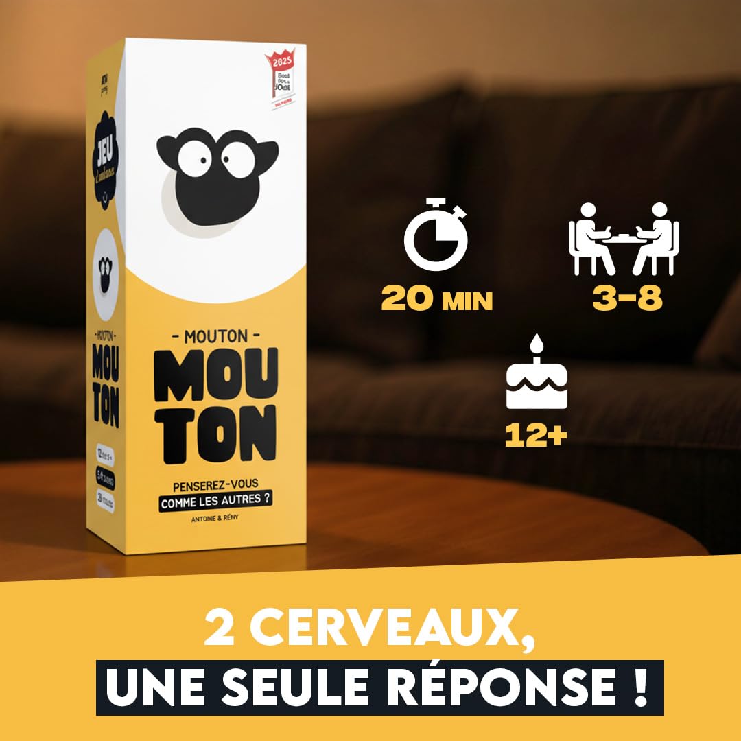 ATM Gaming Lot Mouton Mouton + Momo + Jumo - Jeu de Société Famille et Amis - Jeu d’Ambiance Drôle et Rapide -Jeu de Société Hilarant - Jeu pour Famille et Amis - Prise en Main Rapide