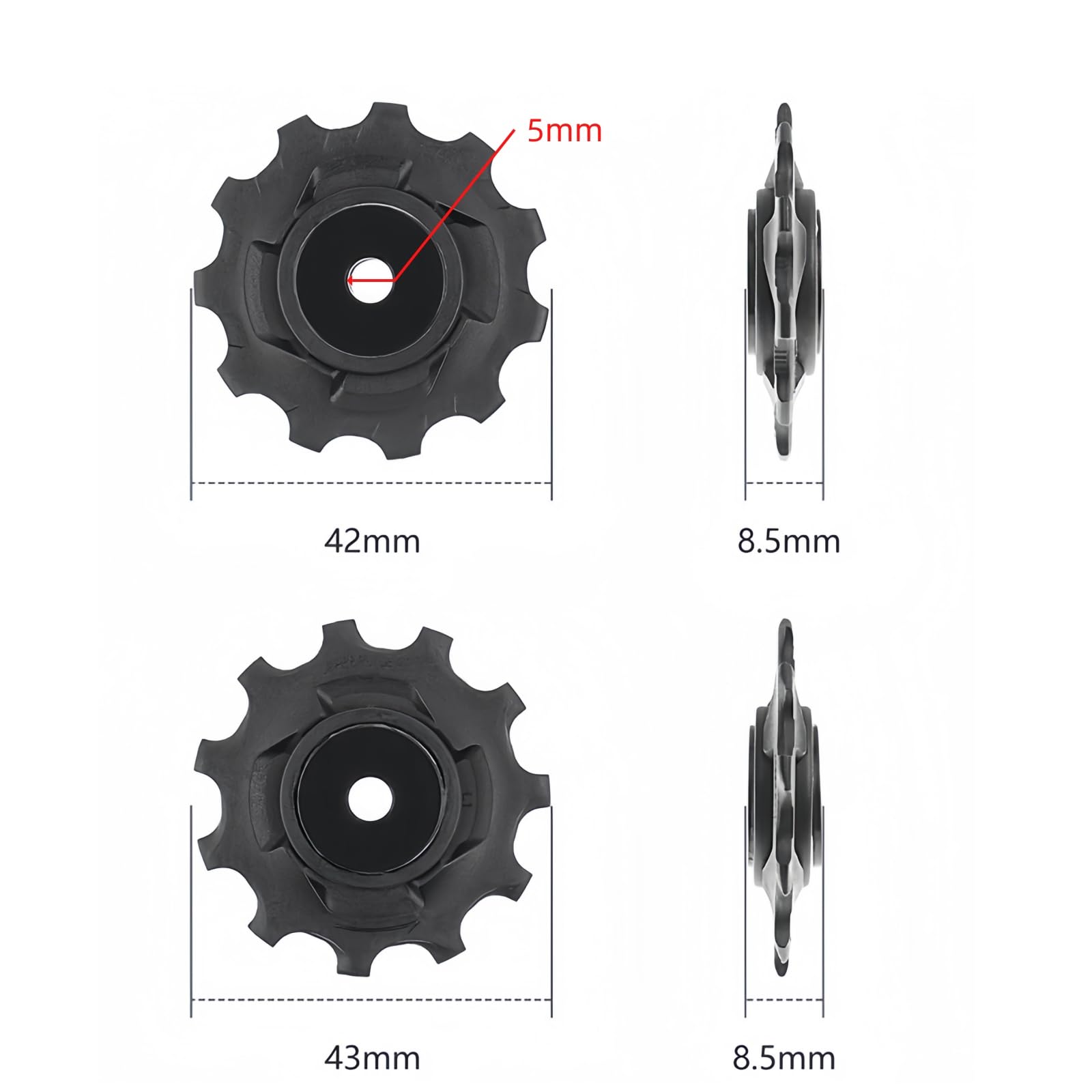 Polea de desviador trasero para bicicleta compatible con S RAM X7/X9/X0/XX 9/10 Speed Series MTB Polea de 11 dientes