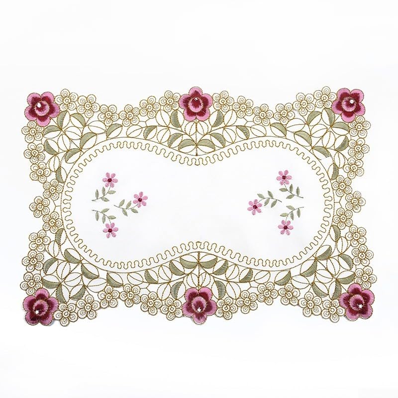 Camino de mesa bordado de encaje floral, mantel de gasa translúcido para decoración del hogar, encaje jacquard para tela, poliéster, moda moderna, 40 x 150 cm/40 x 196 cm/40 x 246 cm (30 x 45 cm 5#)