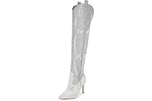 Gianni Bini Women's Embroidered Rhinestone Over the Knee Boots
