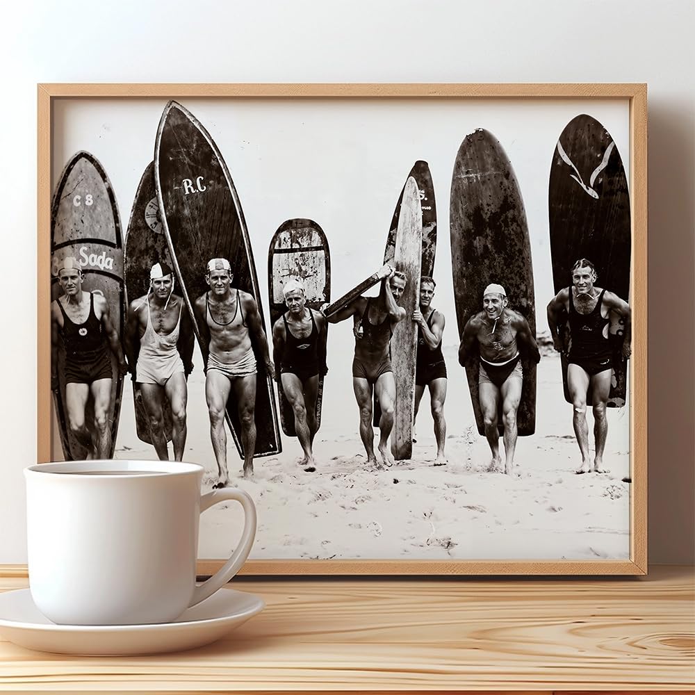 Amazon.com: Vintage Surfers Old Vintage Surf Photo - 11x14 Framed