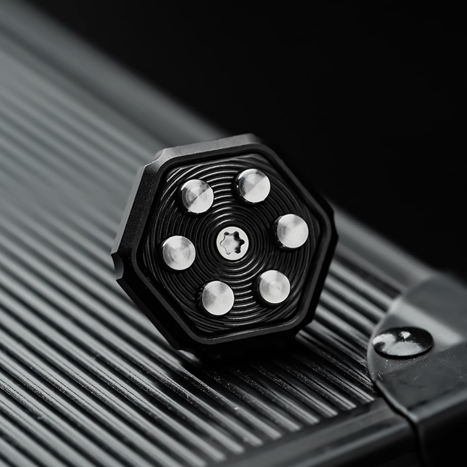 SRTODTG Mechanical Bolt Push Egg Fidget Slider - Finger Spinner Toy Haptic Coin Decompression Toy for Adults, Black Accessories