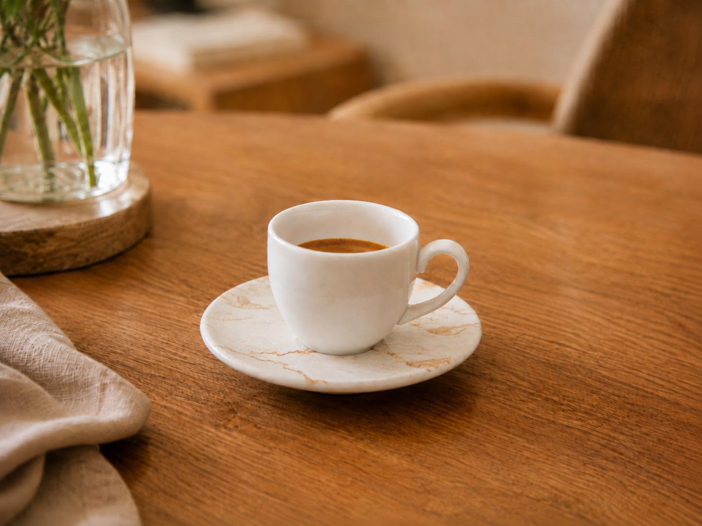 Bonna Granix - Tazas de espresso y platillo - 80 cc - Porcelana - Juego de 6
