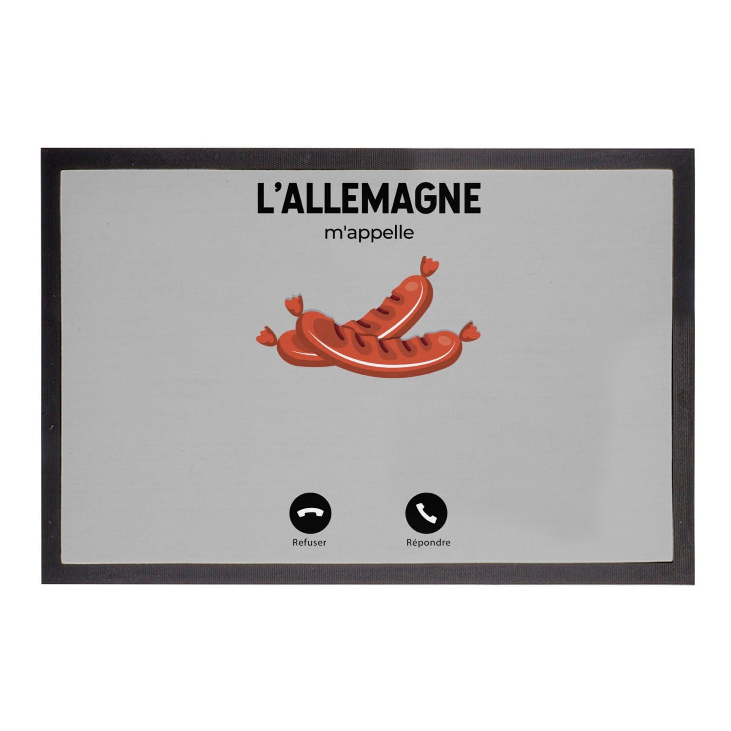 Paillasson gris l'Allemagne m'appelle tapis entrée saucisse
