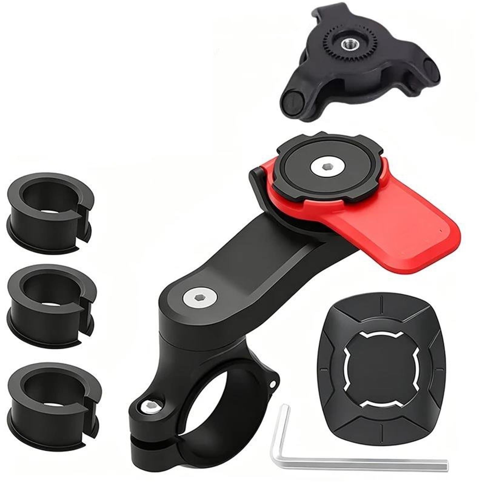 Supporto Per Navigazione Motociclistica Per Telefono | Supporto per moto - Morsetto per telefono cellulare per manubrio per telefono per moto(Red Holder Max A)