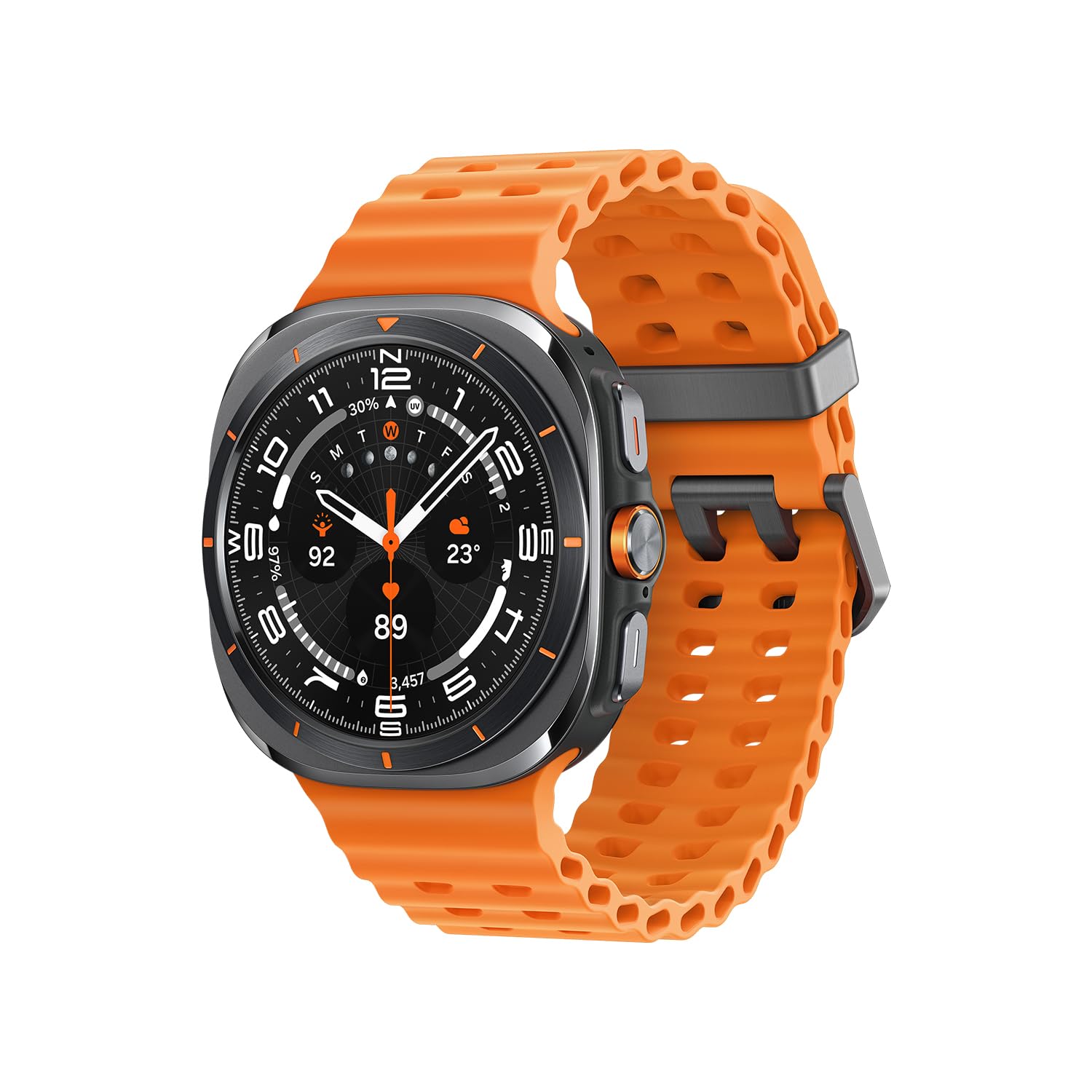 Samsung Galaxy Watch Ultra (2025) Smartwatch mit Galaxy AI, Fitness-Uhr, Marine Band, Titan-Gehäuse, Schnellbutton, Dual-GPS, 64 GB Speicher, 47 mm, LTE, Titanium Gray, 3 Jahre Herstellergarantie