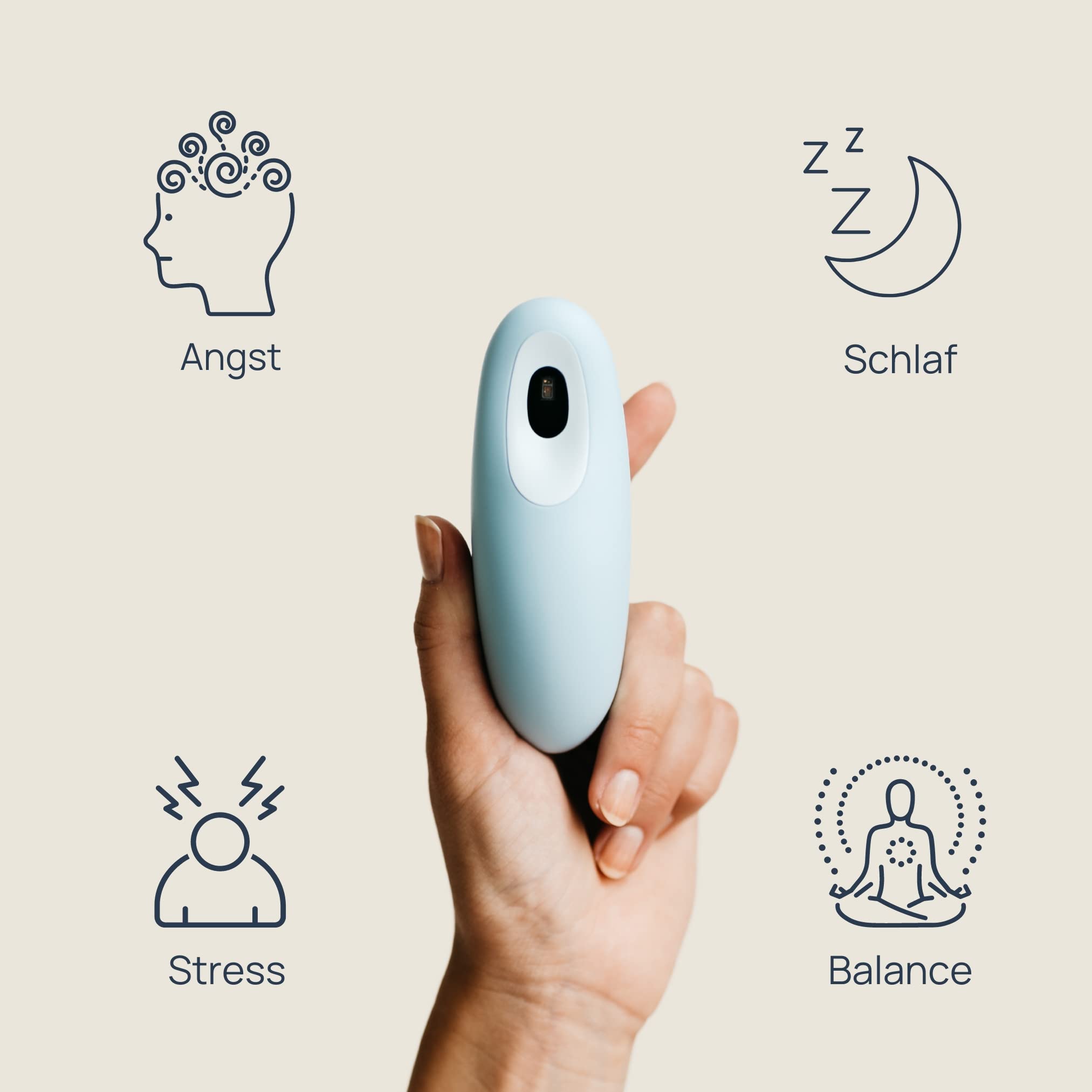 Moonbird Atem- und Meditationsgerät Einschlafhilfe Erwachsene Stressreduzierung Angstlinderung Himmelblau