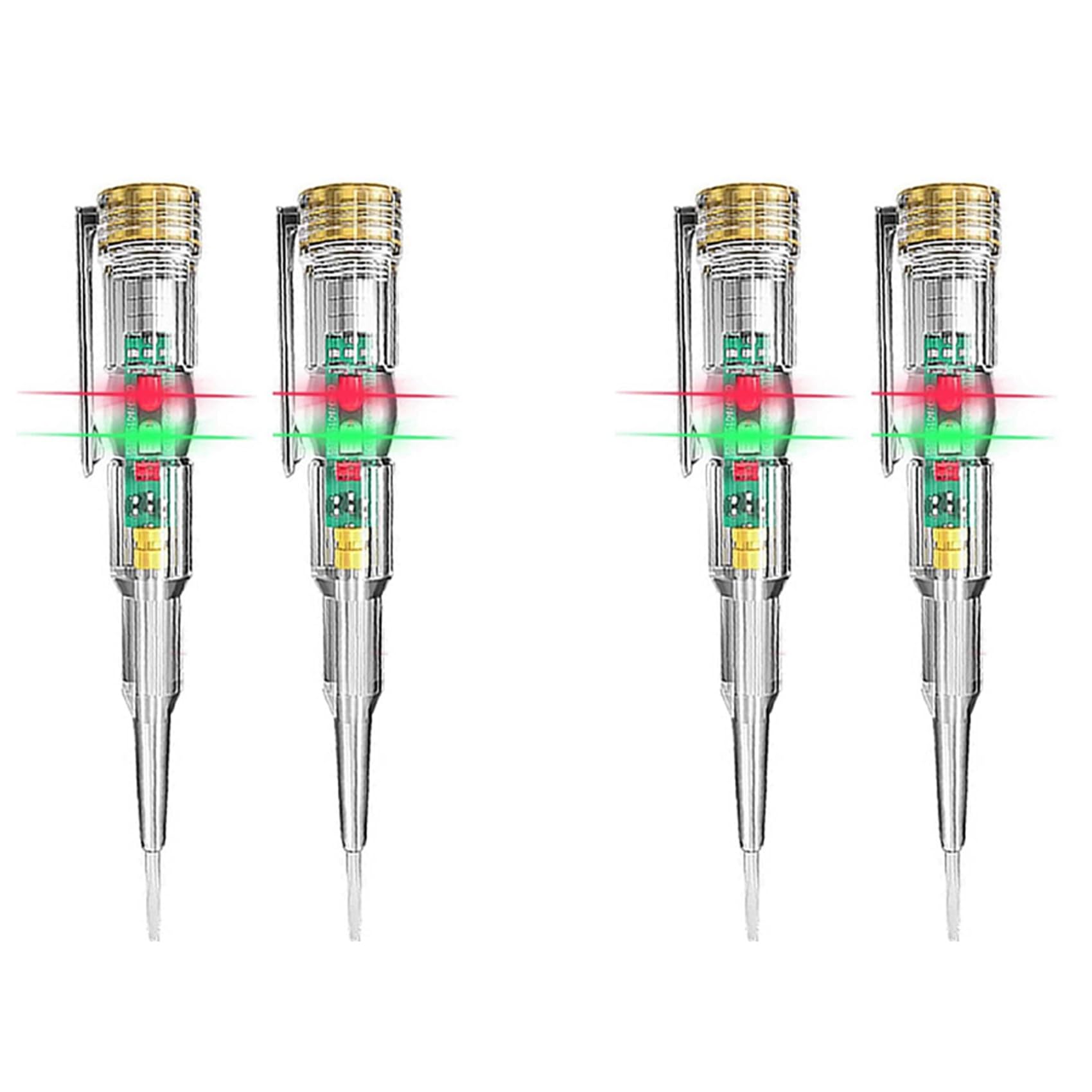 Jnchdghwa 4Pcs 24-250V Electrician Circuit Tester Pen,Responsive Electrical Tester Pen,with LED Indicator Light Waterproof