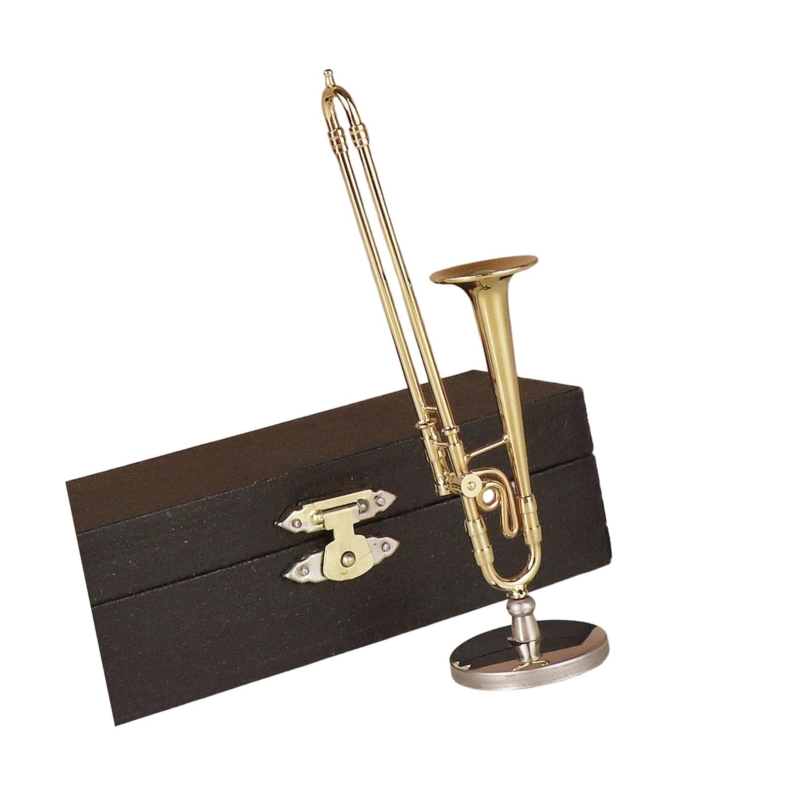 ZXFJYUIP Trombone Trumpet And Saxophone Instrument Models Miniature Tube Decorations Bronze Plated(3)