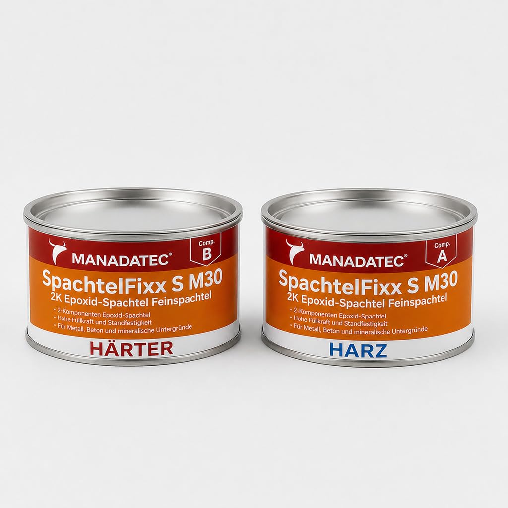 Epoxi-Spachtelsystem SpachtelFixx S M30 Lichtgrün-Matt 5kg | Lösemittelfrei, schnell trocknend & schleifbar Hohe Haftkraft auf Beton, Holz & Stahl Ideal für Bootssanierung & Reparaturen