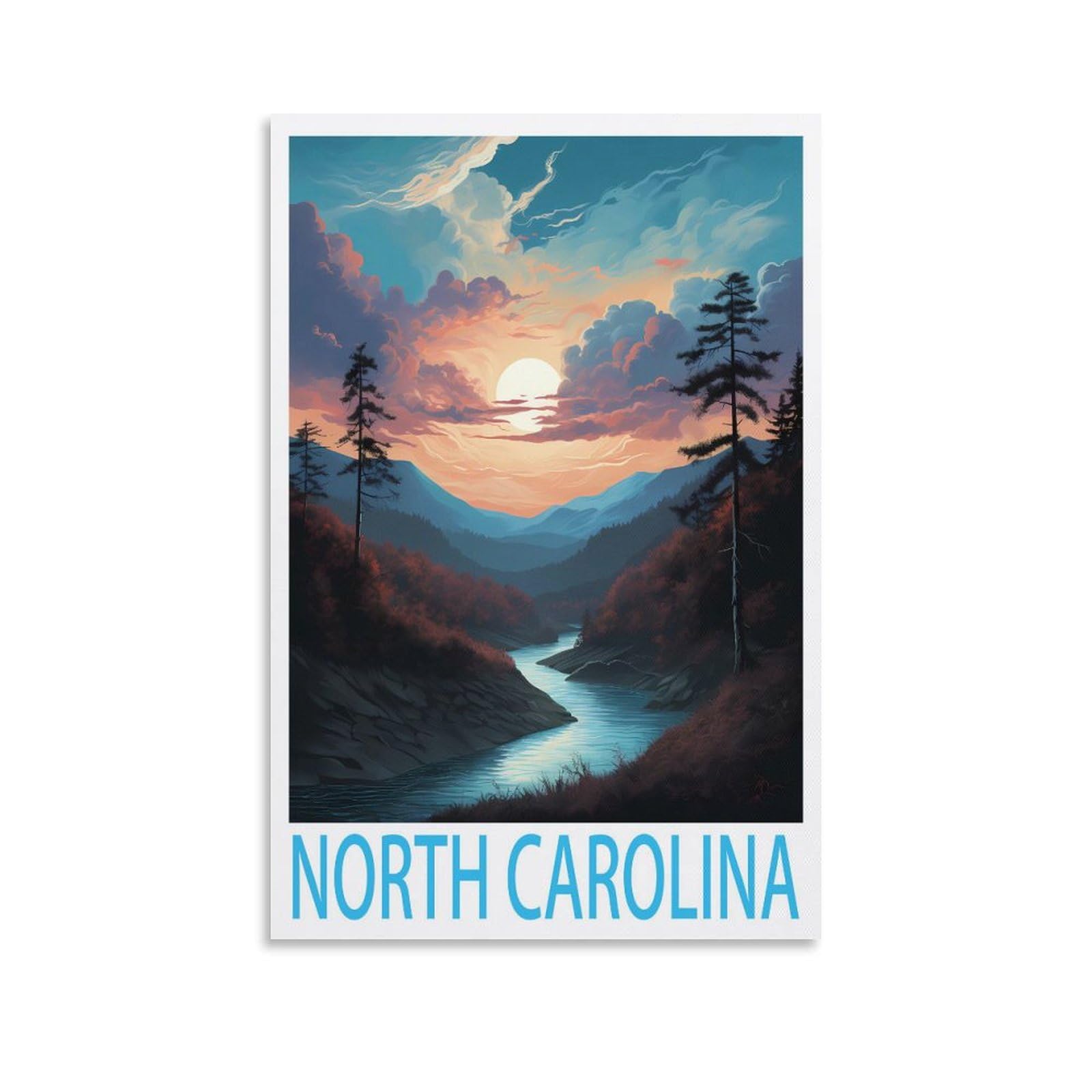 Metal Tin Sign North Carolina,Vintage Bar Club Cave Home Kitchen Rustic Wall Art Decor Funny Sign 30x30cm