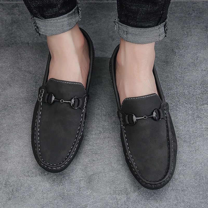 Men's Loafers Shoes Round Toe PU Leather Loafer Shoes Flat Heel Comfortable Lightweight Prom Fashion Slip-ons4