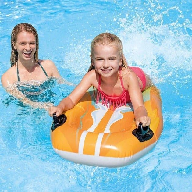 Image of 122x62cm Toddler Surf Board for 6 Years and Above Kids | Inflatable Water Slide Mat with Handles PVC Float for Kids | Joy Riders Pack of 1