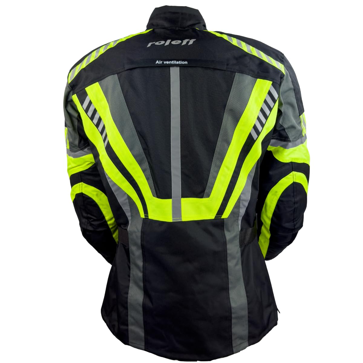 Roleff Herren Motorradjacke Textil – Protektoren, Belüftungssystem, wasserdicht, atmungsaktiv