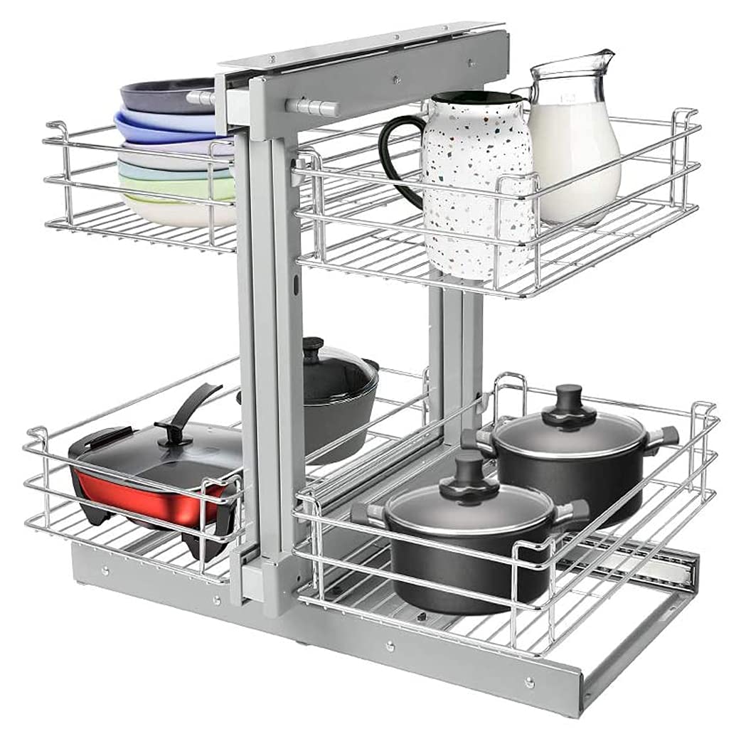 SmartSlide Stainless Steel 2 Shelves Kitchen Blind Corner Storage