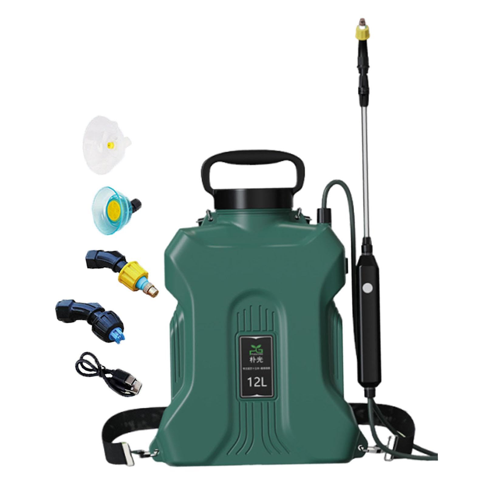 Pulverizador Eléctrico de Agua para Jardín, 12 L, Profesional Y con Lanza Retráctil para Regar Huertos, Verde