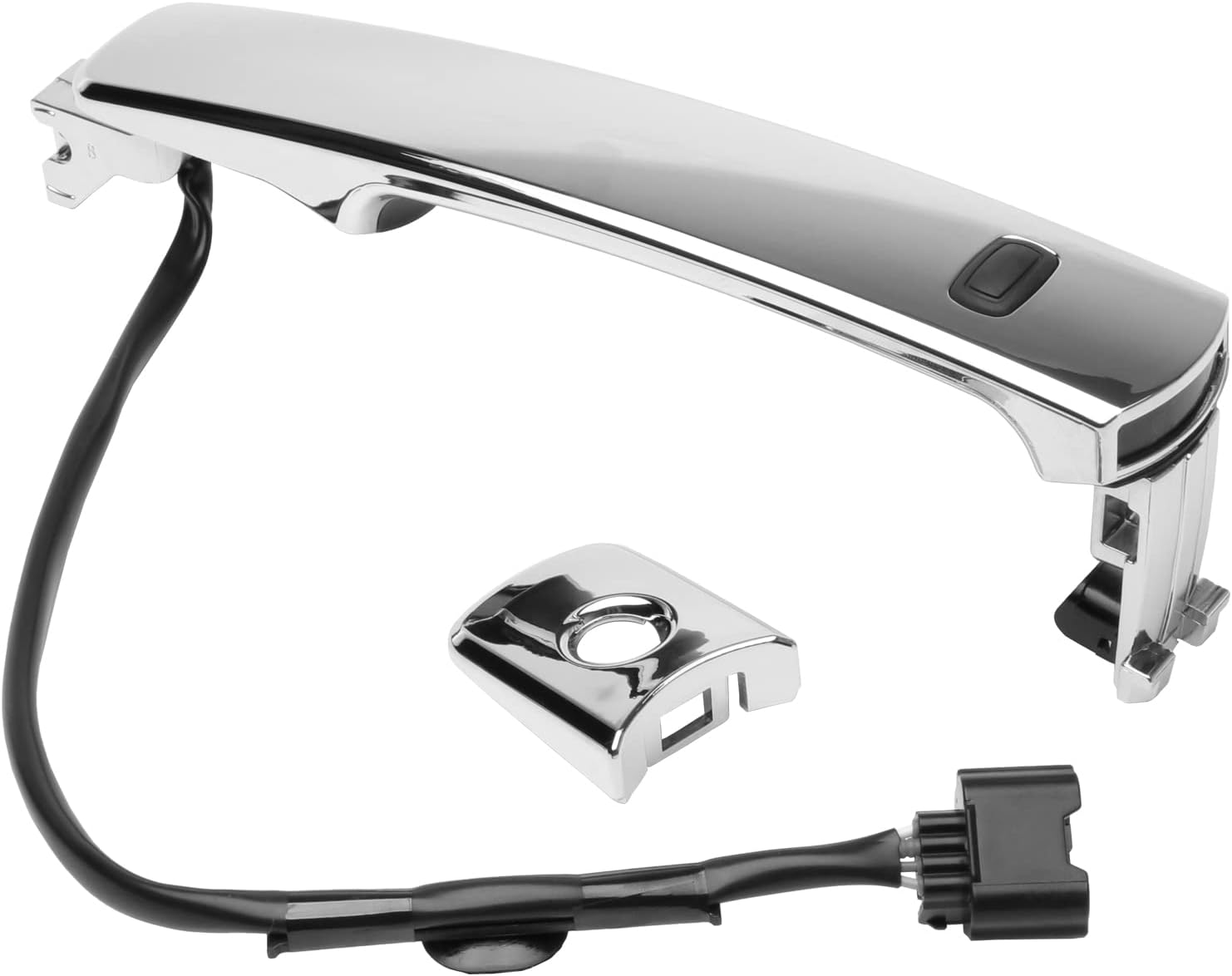 Exterior Door Handle Chrome Front Left Driver Side with Keyhole- Compatible with Nissan Vehicles - 2010, 2011, 2012, 2013 Rogue - Replaces 80640CZ31B, 80640-CZ31A, 80645-CA000 - Smart Entry Keyless