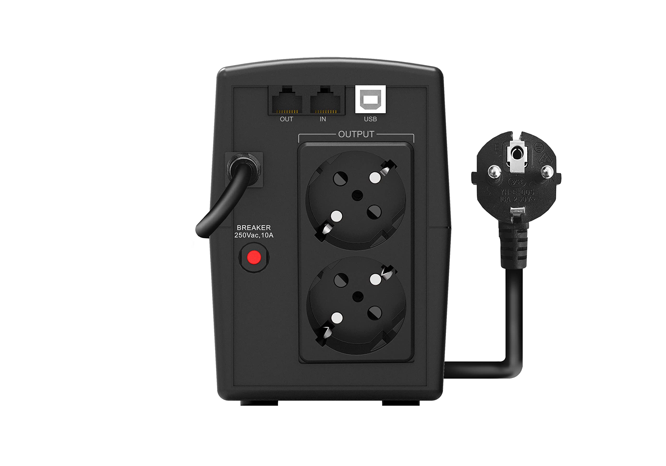 Atlantis A03-HP1003 Gruppo di Continuità Onda Sinusoidale Pura 800VA 480W Line Interactive LCD USB-HID 2 uscite Shuko