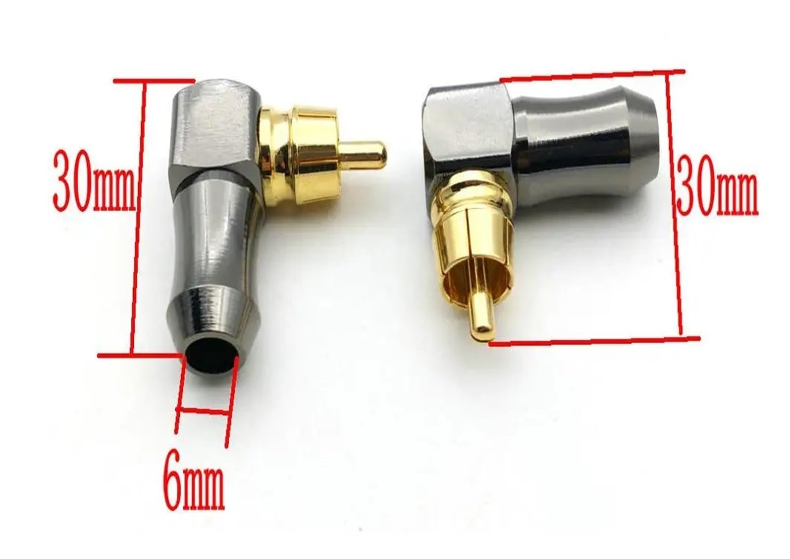 Connecteurs RCA mâle type L, connecteur adaptateur coudé à Angle droit de 90 degrés, 50 pièces
