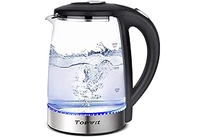 TOPWIT 2.0L Glass Electric Tea Kettle: Rapidly Boil Water with Style