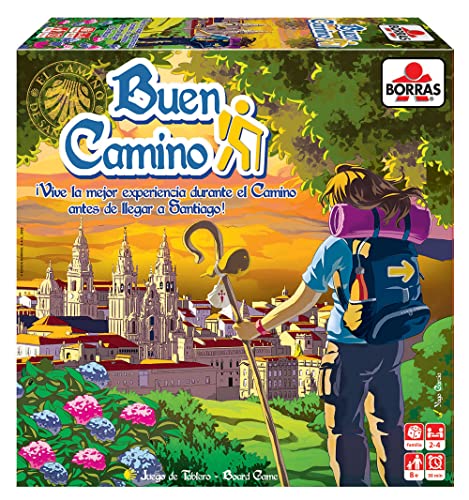 Borras - Brettspiel El Camino - Holen Sie sich Karten von Menschen, Orten und Gastronomie und erreichen Sie die Kathedrale mit allen Briefmarken, um der erfahrenste Gewinner zu sein - ab 8 Jahren Borras - Brettspiel El Camino - Holen Sie sich Karten von Menschen, Orten und Gastronomie und erreichen Sie die Kathedrale mit allen Briefmarken, um der erfahrenste Gewinner zu sein - ab 8 Jahren