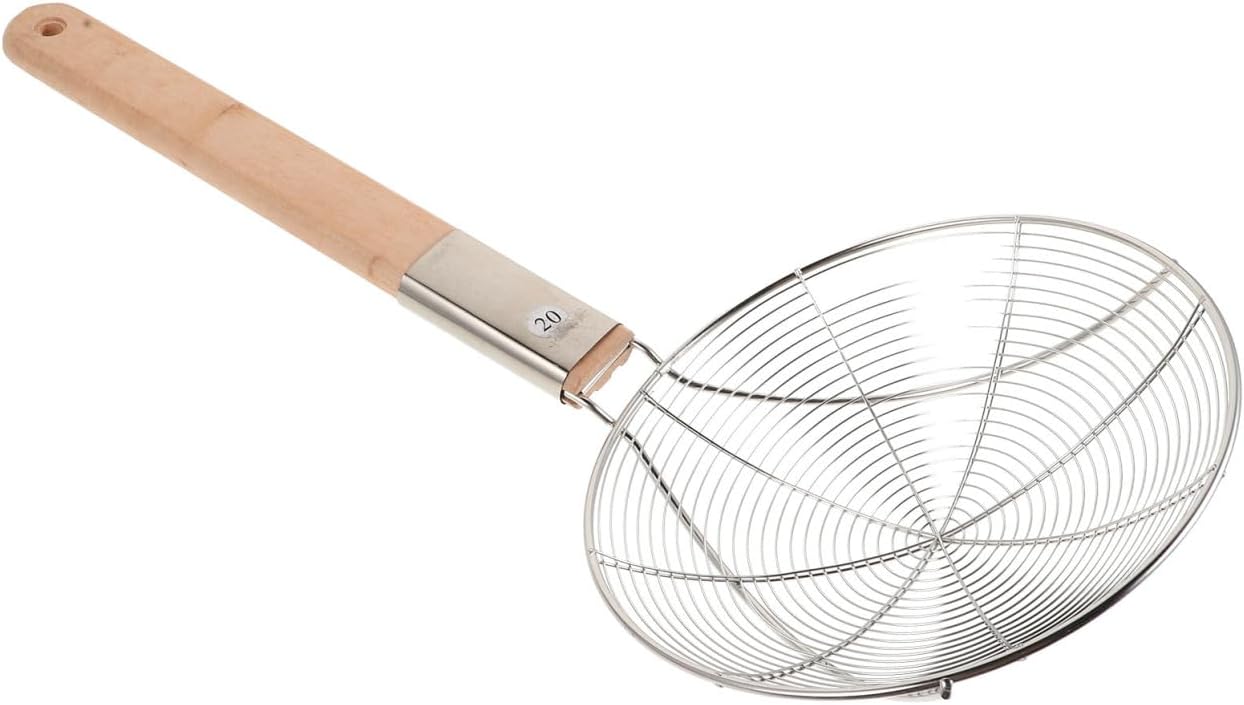 MAGICLULU Stainless Steel Strainer Skimmer with Handle Mesh Cooking Tool for Frying Pasta Noodles and More Heat Convenient Storage MAGICLULU Stainless Steel Strainer Skimmer with Handle Mesh Cooking Tool for Frying Pasta Noodles and More Heat Convenient Storage