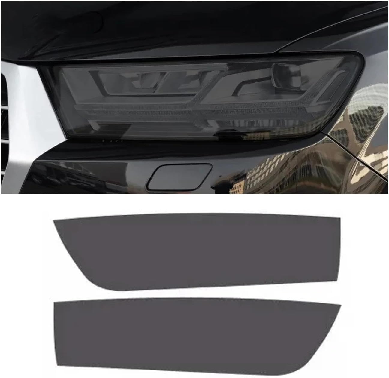 SamLng Car Front Light Film for Q7 2016 2017 2018 2019 Light Controlled TPU Car Front Headlamp Protection Film Color Changing Car Headlight Film TPU Lamp Film Precut Headlight Protective Film