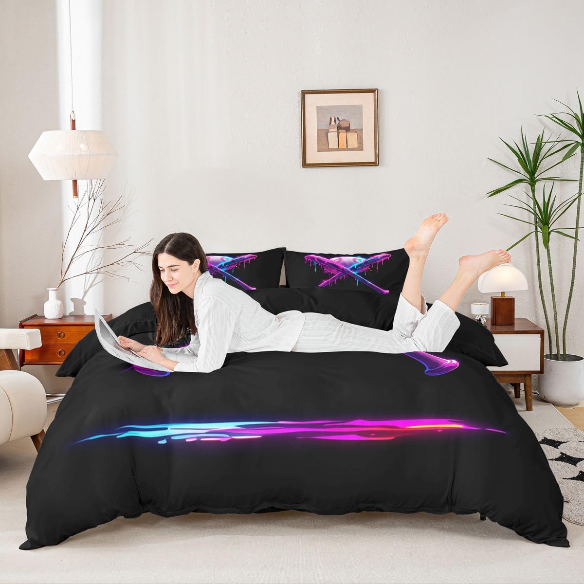 Homewish Neon Eiscreme Tropfen Bettwäsche 220x240