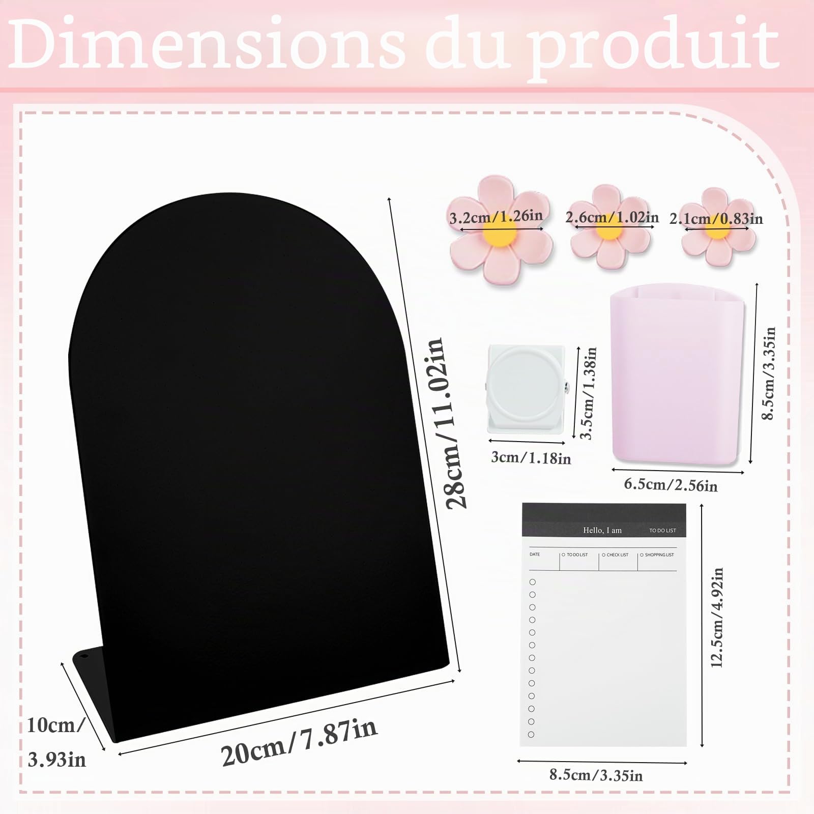 Chevalet de Table Magnétique et Tableau Blanc,Magnétique Portable avec Support, Tableau Blanc Effaçable Magnétique pour École,Maison et Bureau,Chevalets pour le dessin à l'école et à la maison (Noir)