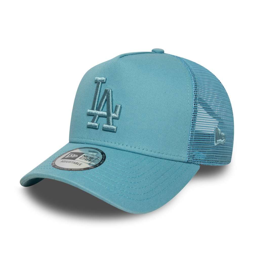 New Era Unisex Pastel Blue Adult's 9Forty Trucker League Essential Mlb Los Angeles Dodgers Trucker Baseball Cap Hat