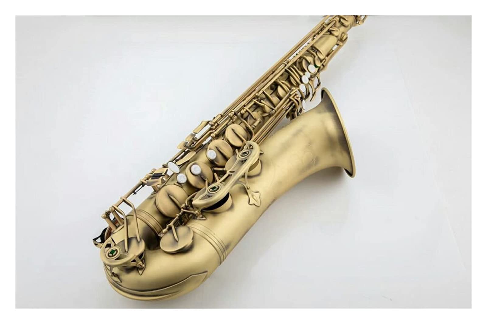 Sassofono Tenor BB Tune Tune Brass Antique Rame Bianco Shell Shell Bottone Strumento di Musica Strumento Strumento Sax con Cassa del Boccaglio Sassofono Studenti