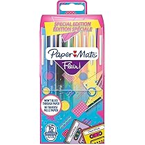 Paper Mate Flair Pennarelli con punta in feltro | punta media (0,7 mm) | assortimento di colori Retro | Set da 16 pezzi
